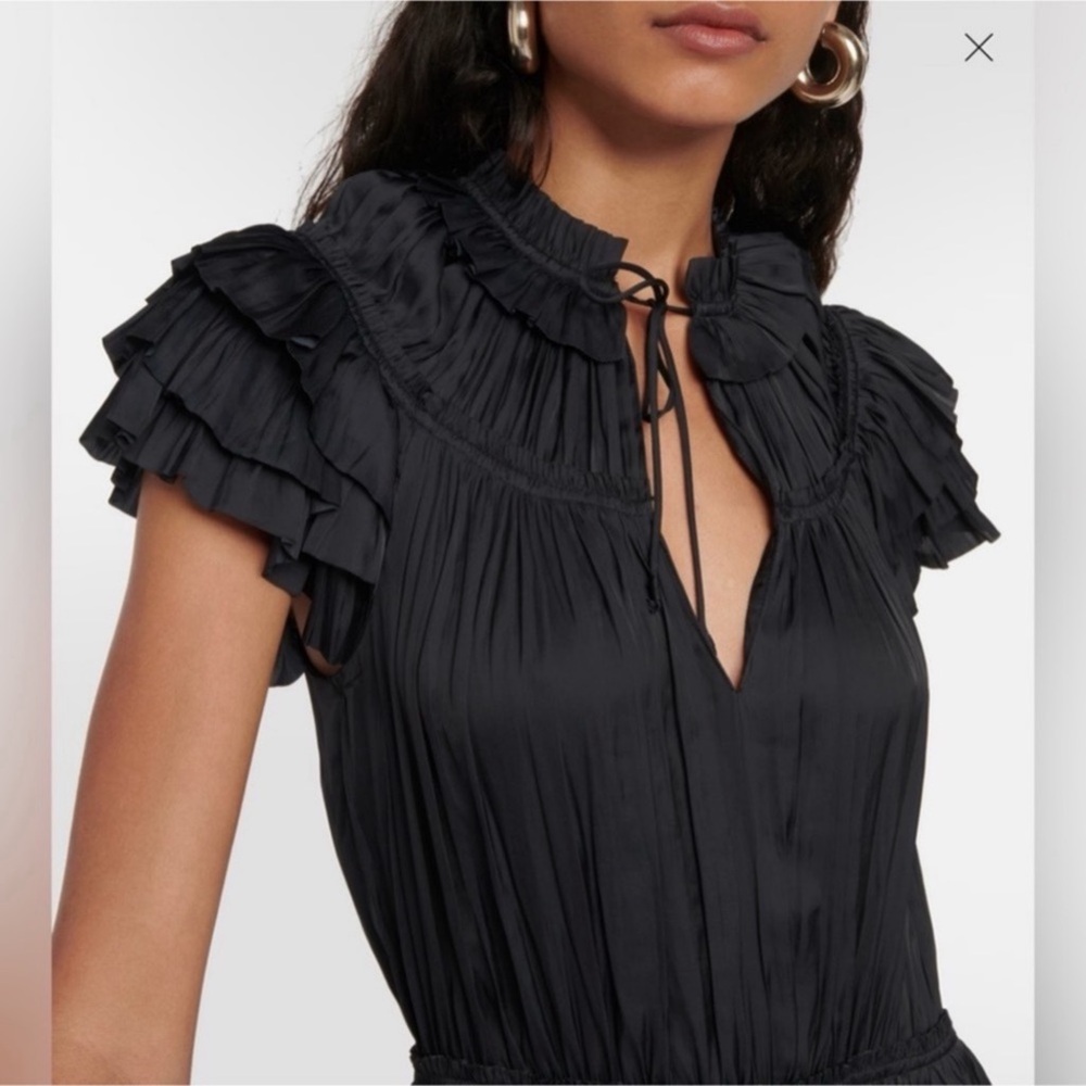 Ulla Johnson Vesna Dress Noir Black Sz 12 View 2